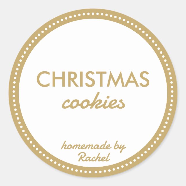 Adesivo Cookies Dourados de Natal simples e modernos (Frente)