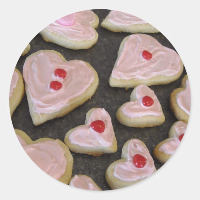 Adesivo Cookies em forma de coração rosa (Frente)