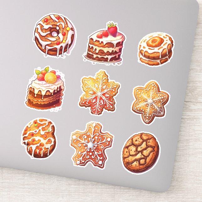 Adesivo Cookies Pão-Gingerpão Natal Conjunto de 9 (Detalhe)