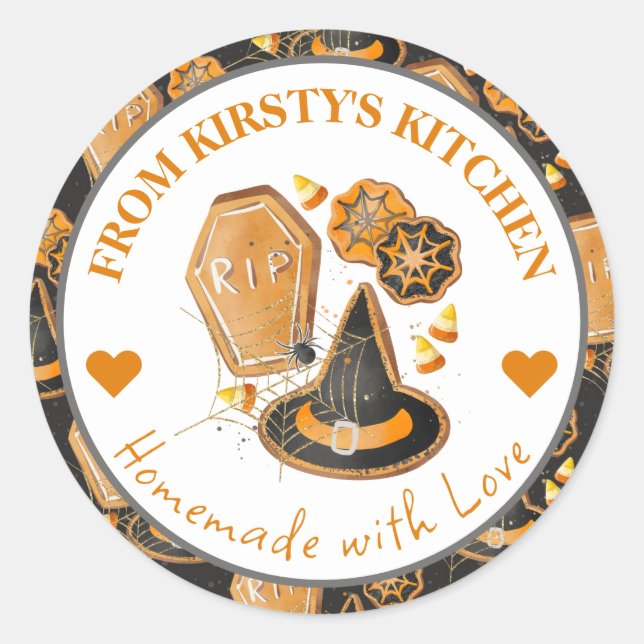 Adesivo Cookies Rustic Halloween Caseiros (Frente)