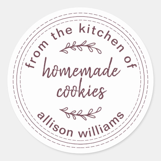 Adesivo Cookies Rustic Homemade from the Kitchen of (Frente)