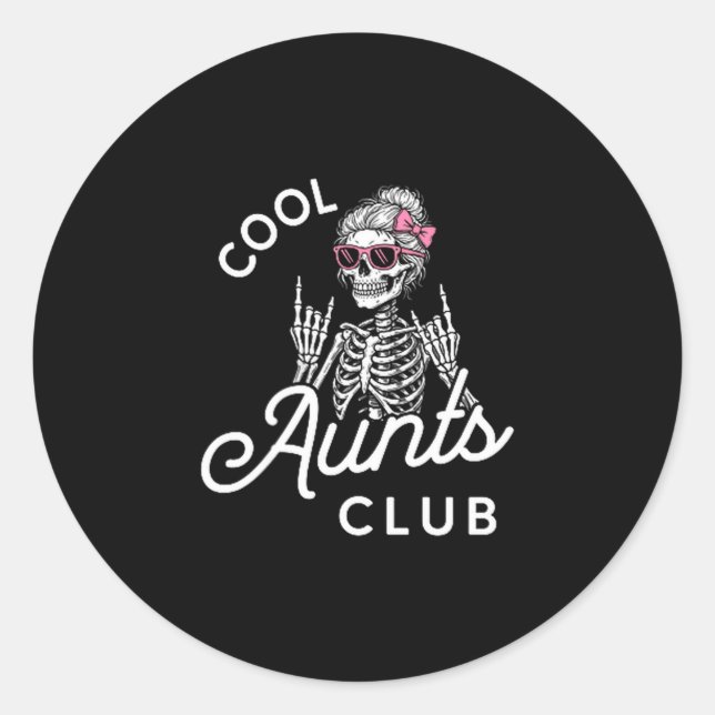 Adesivo Cool Aunt Club Funny Skeleton Family Kids Women  (Frente)