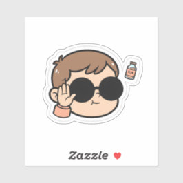 Adesivo Cool Baby Peace Sticker – Funny Chill Kid Vibes