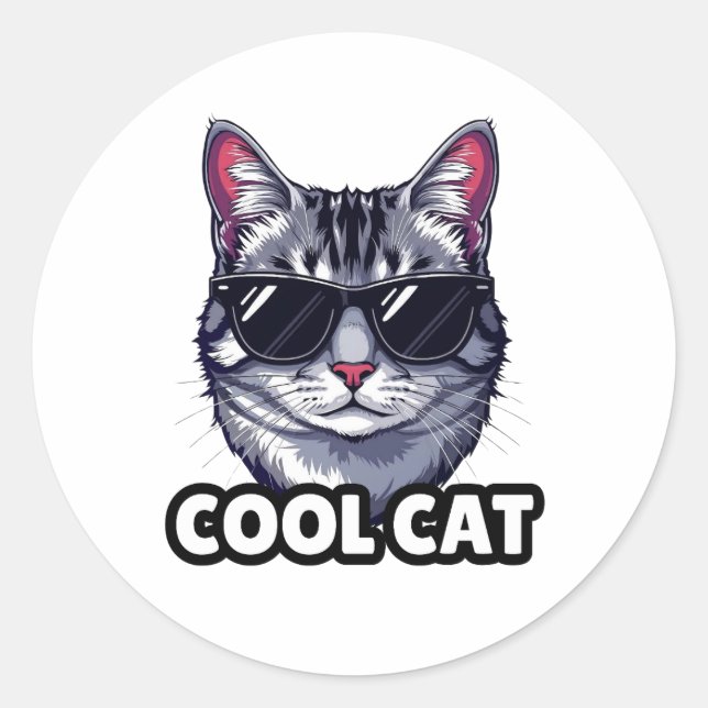 Adesivo Cool Cat Humorous Sticker (Frente)