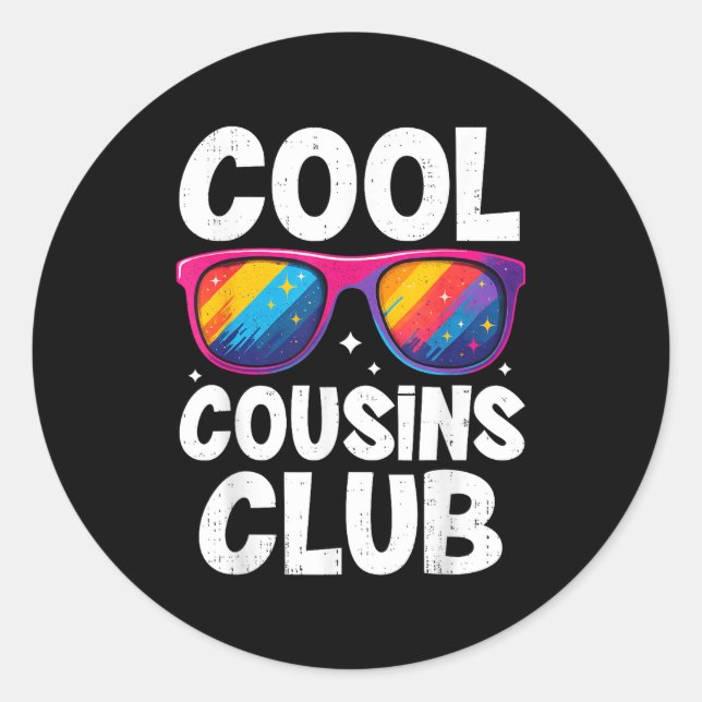 Adesivo Cool Cousins Club Family Matching Funny Cousin Squ (Frente)