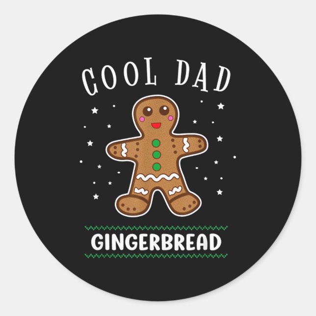 Adesivo Cool Dad Gingerbread Man Cookie Family Christmas P (Frente)