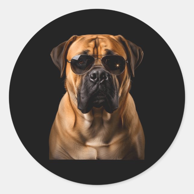 Adesivo Cool Dog Sungles Bullmastiff Funny Look  (Frente)