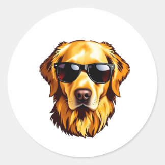 Adesivo Cool Dog Wearing Sunglasses Golden Retriever