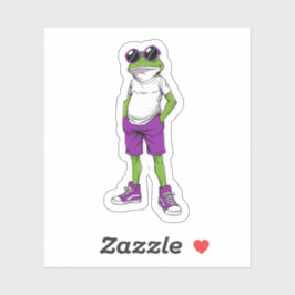 Adesivo Cool Frog Sticker – Funny Glasses Frog Kids Decal