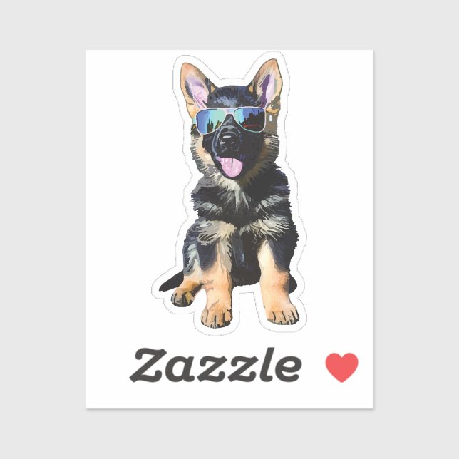 Adesivo Cool German Shepherd puppy (Folha)