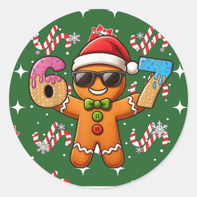 Adesivo Cool Gingerbread 67 — Holiday Ice‑Cream Numbers (Frente)