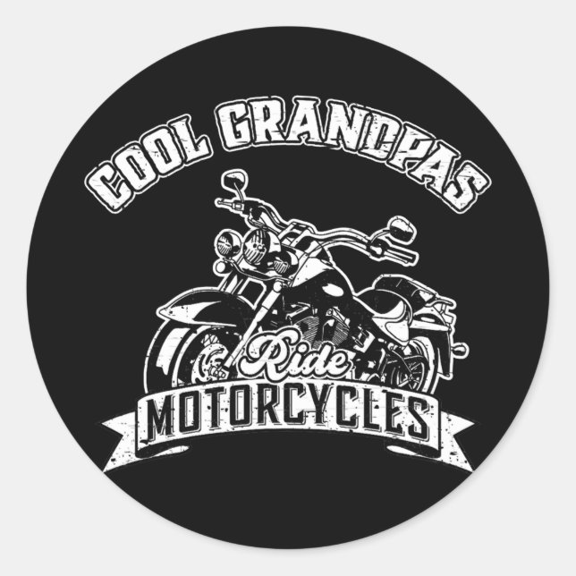 Adesivo Cool Grandpas Ride Motorcycles Grand Father Funny (Frente)