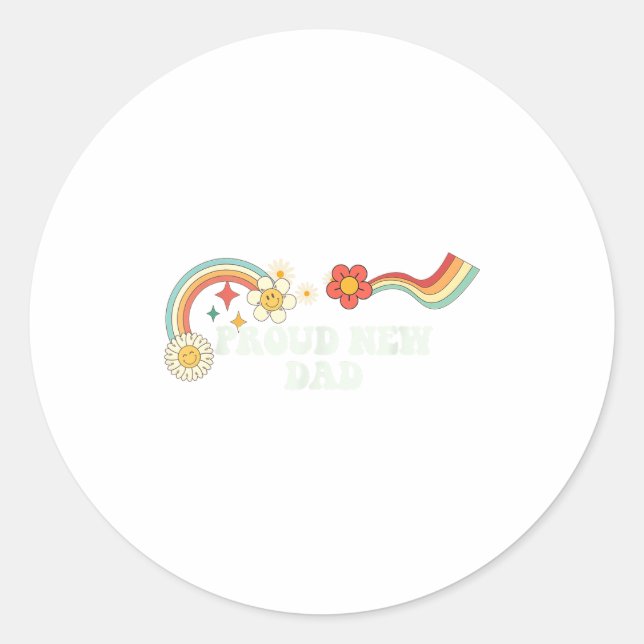 Adesivo Cool Groovy Quote Proud New Dad Saying Art  (Frente)