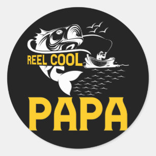 Adesivo Cool Papa Fishing Dad Father's Day Fisherman Fish
