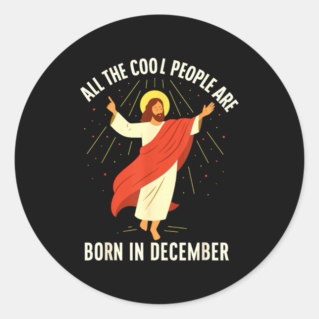Adesivo Cool People Are Born In December Christian  (Frente)