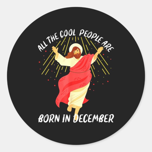 Adesivo Cool People Are Born In December Christian Christm (Frente)