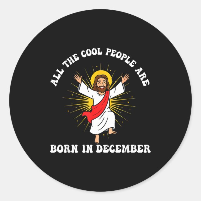 Adesivo Cool People Are Born In December Christian Christm (Frente)