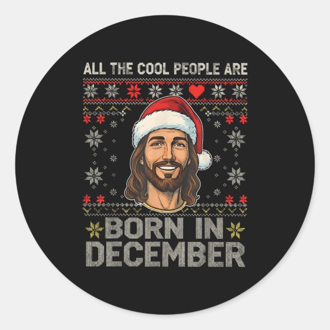 Adesivo Cool People Are Born In December Christian Christm (Frente)