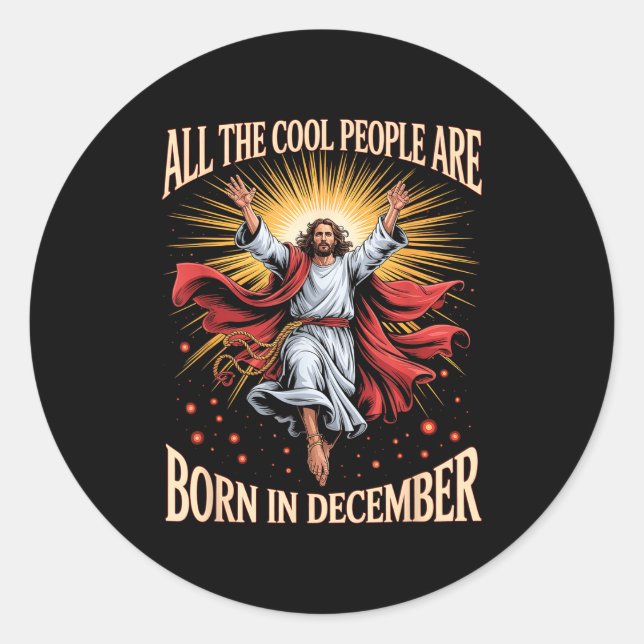 Adesivo Cool People Are Born In December Christian Christm (Frente)