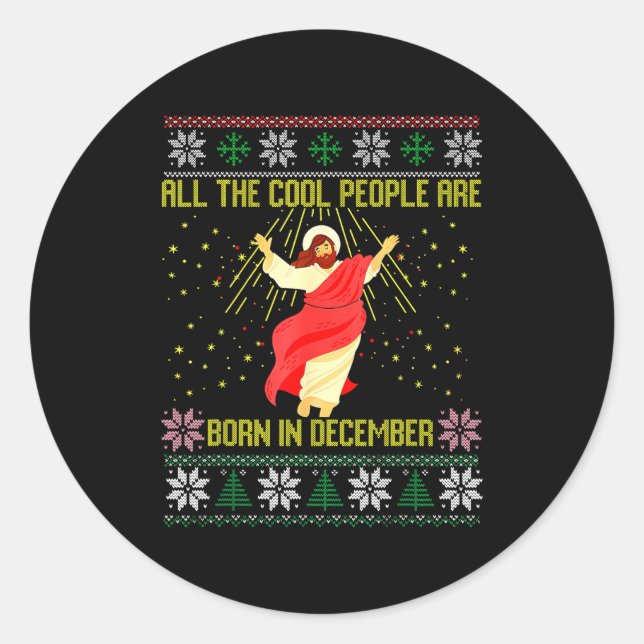 Adesivo Cool People Are Born In December Christian Christm (Frente)