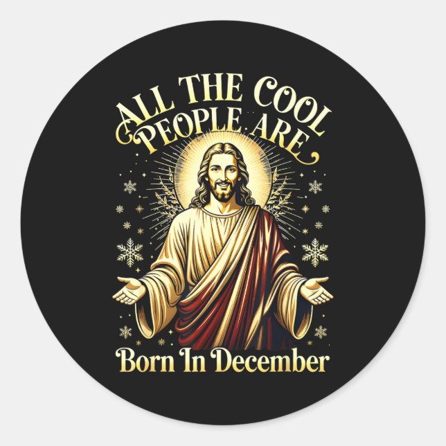 Adesivo Cool People Are Born In December Christian Christm (Frente)