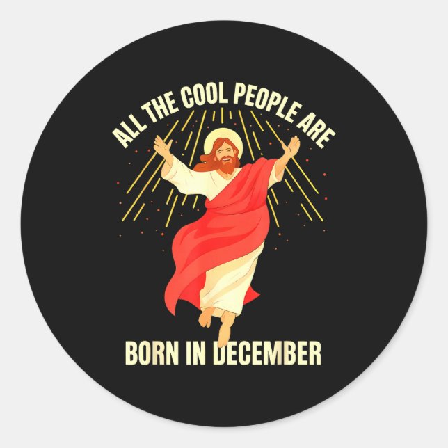 Adesivo Cool People Are Born In December Christian Christm (Frente)