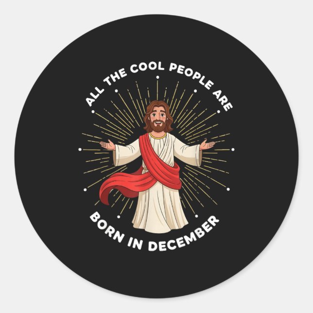 Adesivo Cool People Are Born In December Christian Christm (Frente)