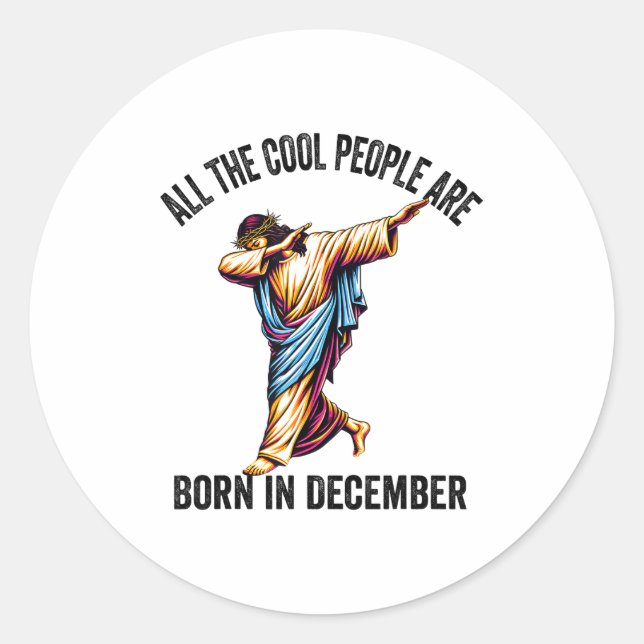 Adesivo Cool People Are Born In December Christian Christm (Frente)