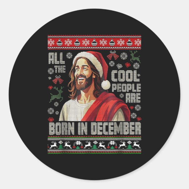 Adesivo Cool People Are Born In December Christian Christm (Frente)