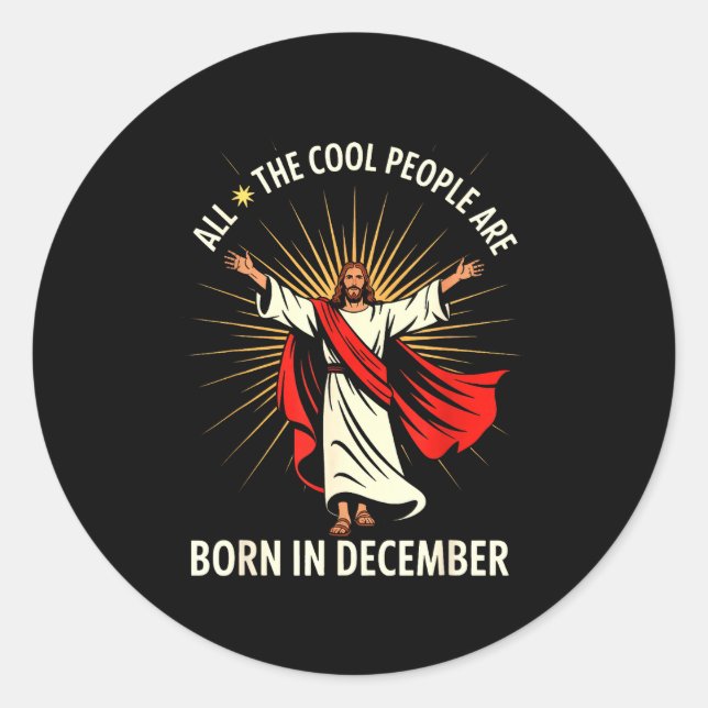 Adesivo Cool People Are Born In December Christian Christm (Frente)