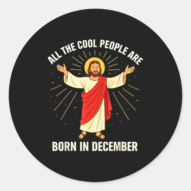 Adesivo Cool People Are Born In December Christian Christm (Frente)