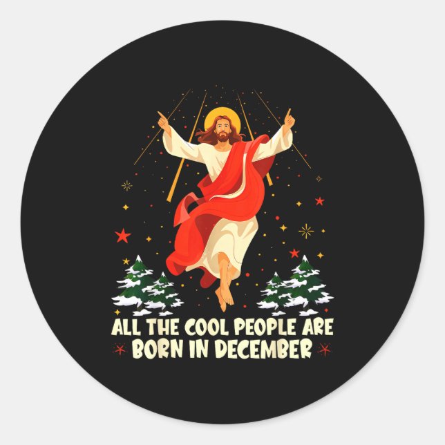 Adesivo Cool People Are Born In December Christian Christm (Frente)