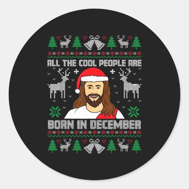 Adesivo Cool People Are Born In December Christian Christm (Frente)