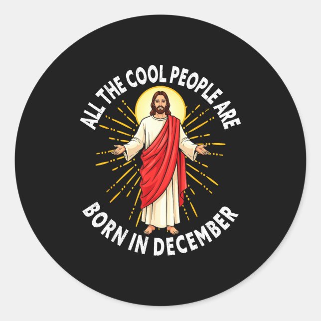 Adesivo Cool People Are Born In December Christmas Christi (Frente)