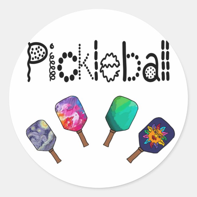 Adesivo Cool Pickleball and Paddles Sports Art (Frente)