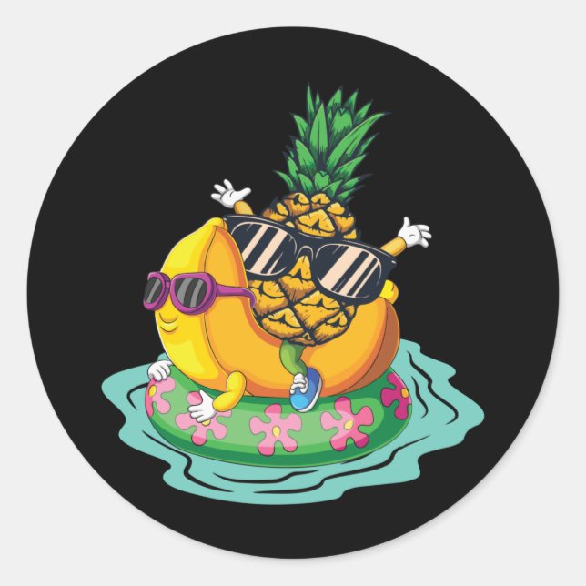 Adesivo Cool Pineapple Banana Summer Vacation Relax (Frente)
