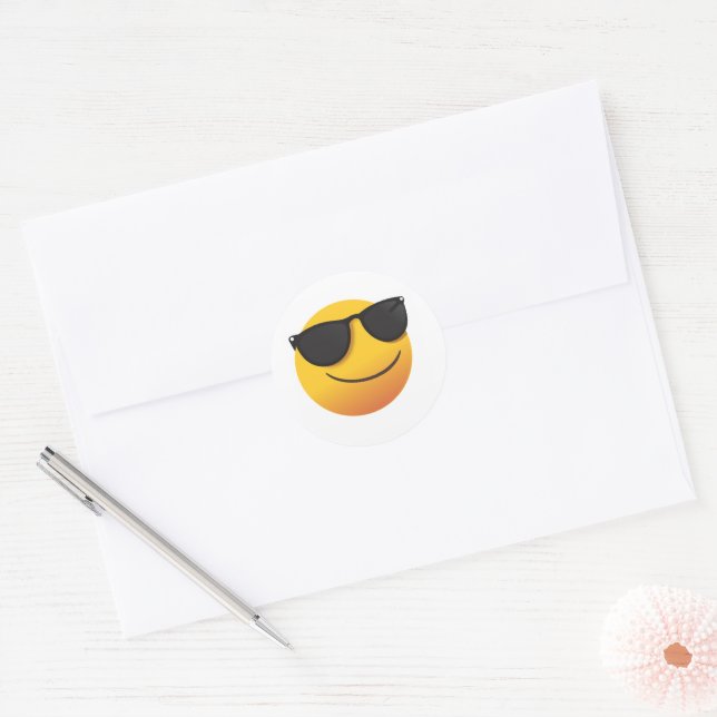 Adesivo Cool Smiley Sticker | Fun Emoji Design (Envelope)