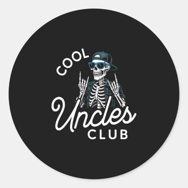 Adesivo Cool Uncles Club Shirt Funny Skeleton Men Uncle  (Frente)