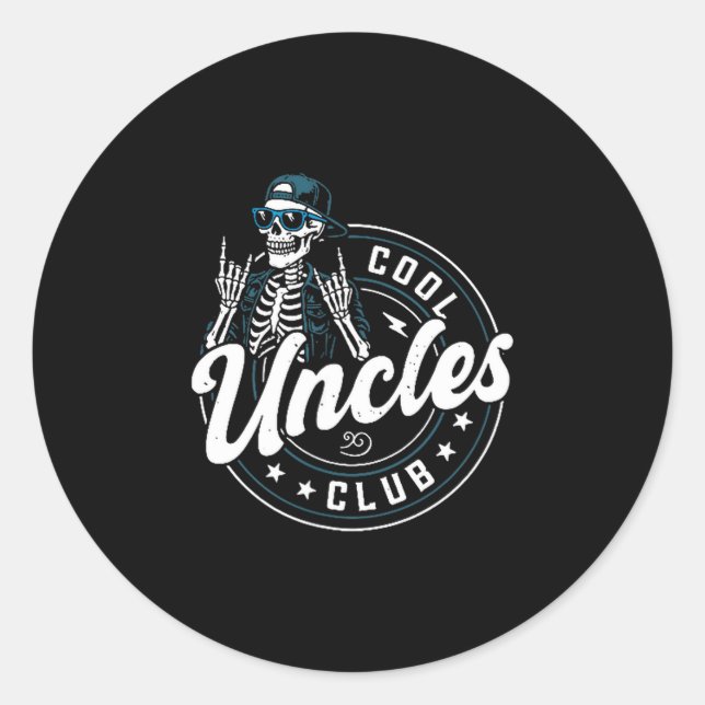 Adesivo Cool Uncles Club Shirt Funny Skeleton Uncle Men  (Frente)