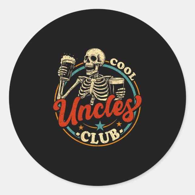 Adesivo Cool Uncles Club Shirt Uncle Skeleton Men Fathers  (Frente)