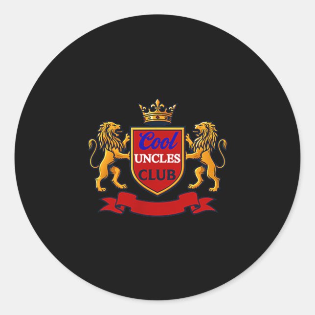 Adesivo Cool Uncles Club Uncle Ever Funny Cket Funny Uncle (Frente)