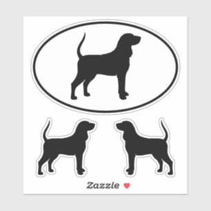Adesivo Coonhound Dog Breed Silhouettes Vinil Sticker Set