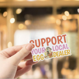 Adesivo Coop de frango local para venda de ovos com suport