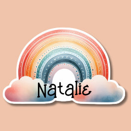 Adesivo Coor Boho Arco Arco-Íris Monograma à Prova de Água