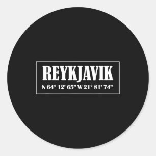 Adesivo Coordenadas da Cidade de Reykjavik Islândia