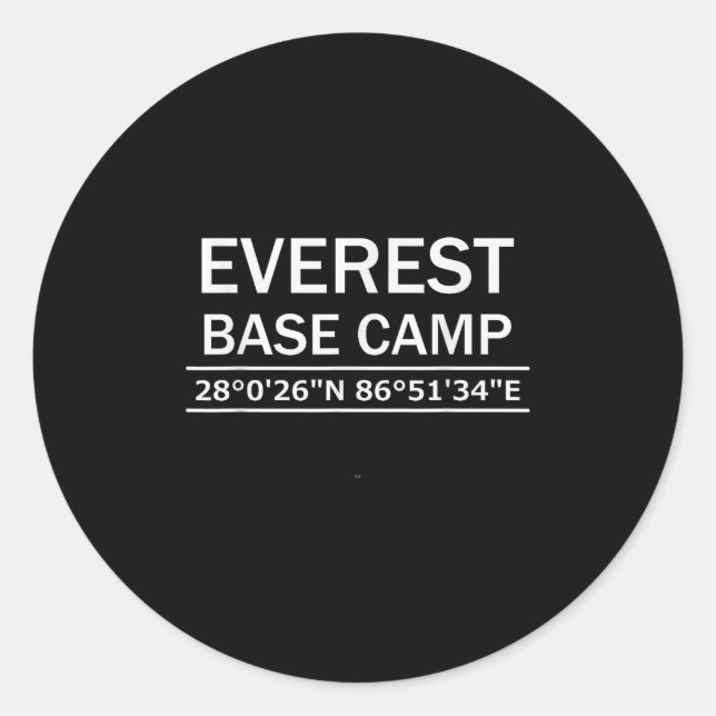 Adesivo Coordenadas do Acampamento Base do Monte Everest  (Frente)