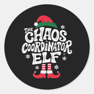 Adesivo Coordenador do Caos de Natal Elf Xmas Pajama Gift 