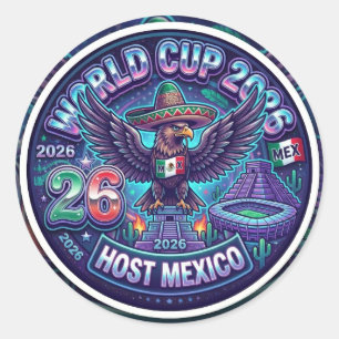 Adesivo Copa do Mundo 2026 Anfitrião América do Norte Méxi