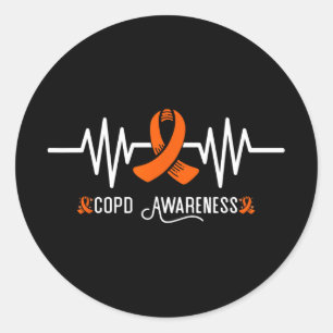 Adesivo Copd Awarness Heartbeat Orange Ribbon Award
