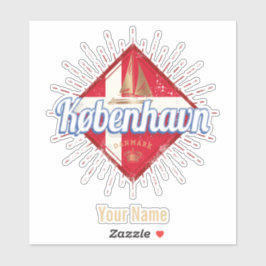 Adesivo Copenhaga Capital Dinamarca - Navio retrô à vela